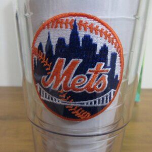 Tervis 24oz Insulated Tumbler NY Mets Baseball Embroidered Patch w/Blue Lid NEW